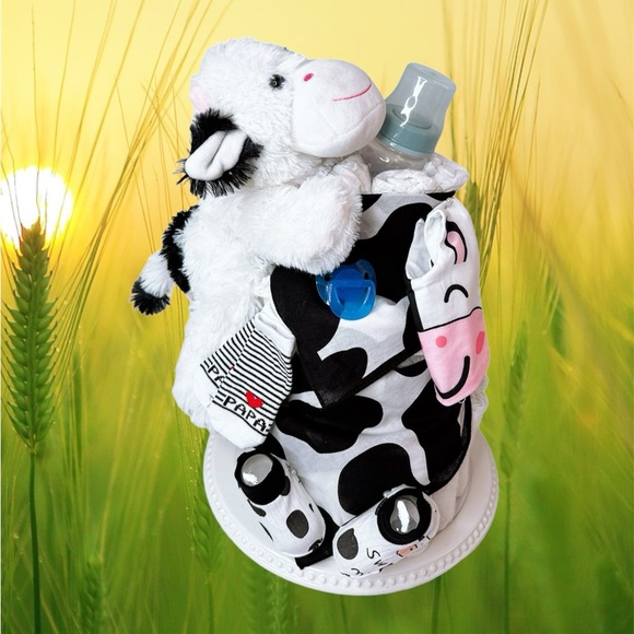 Cow Diaper Cake Farm Baby Shower Farm Theme